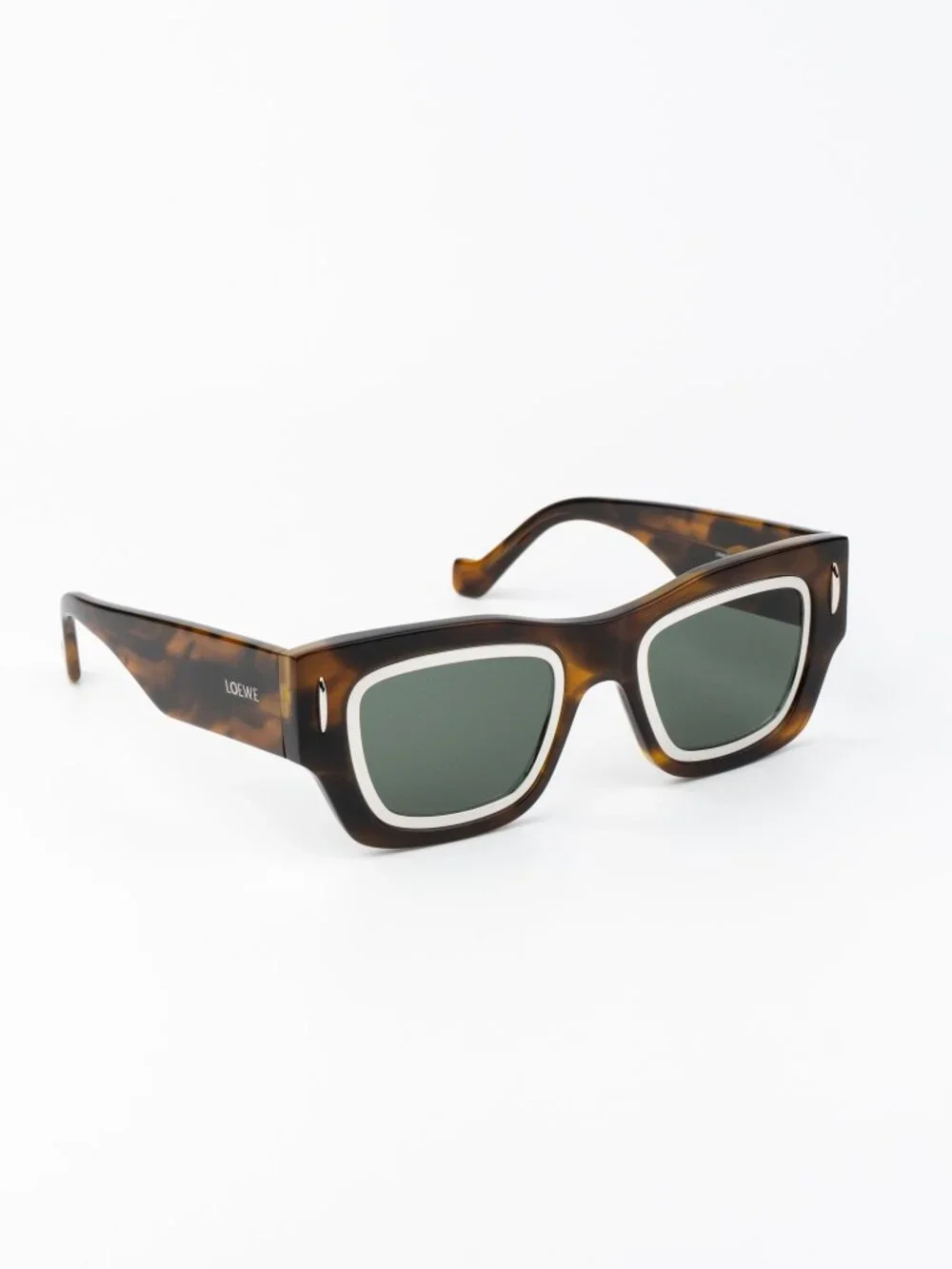 Loewe Women Sunglasses Havana Green Square LW40168I 52N NEW AUTHENTIC